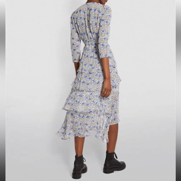 Maje Assymetric Dress in printed muslin - Picture 1 of 10